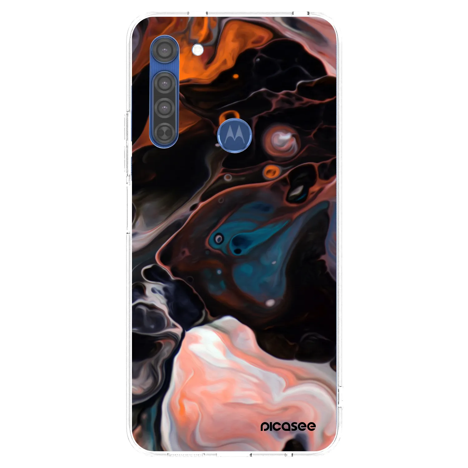 Picasee Motorola Moto G8 Hülle - Transparentes Silikon - Cream