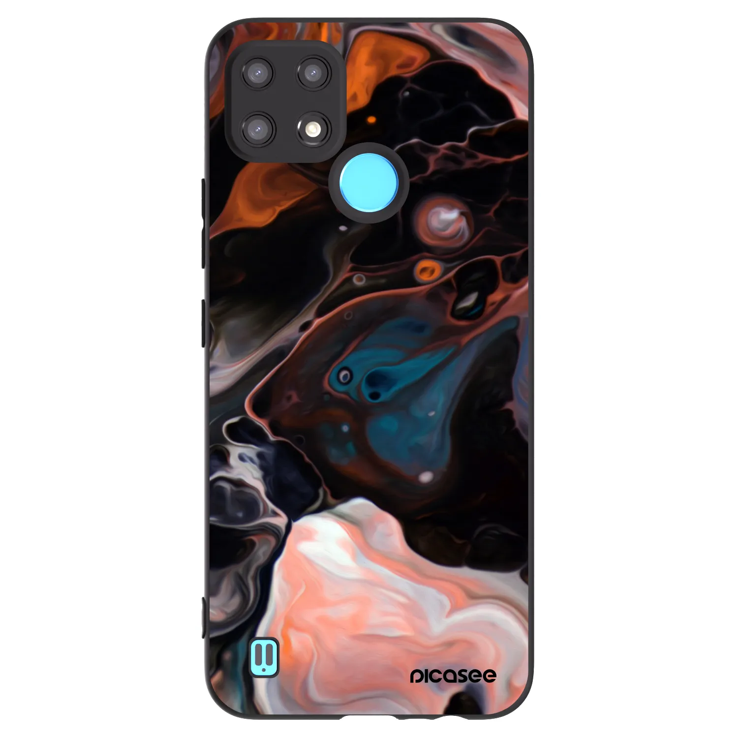 Picasee Realme C21 Hülle - Schwarzes Silikon - Cream