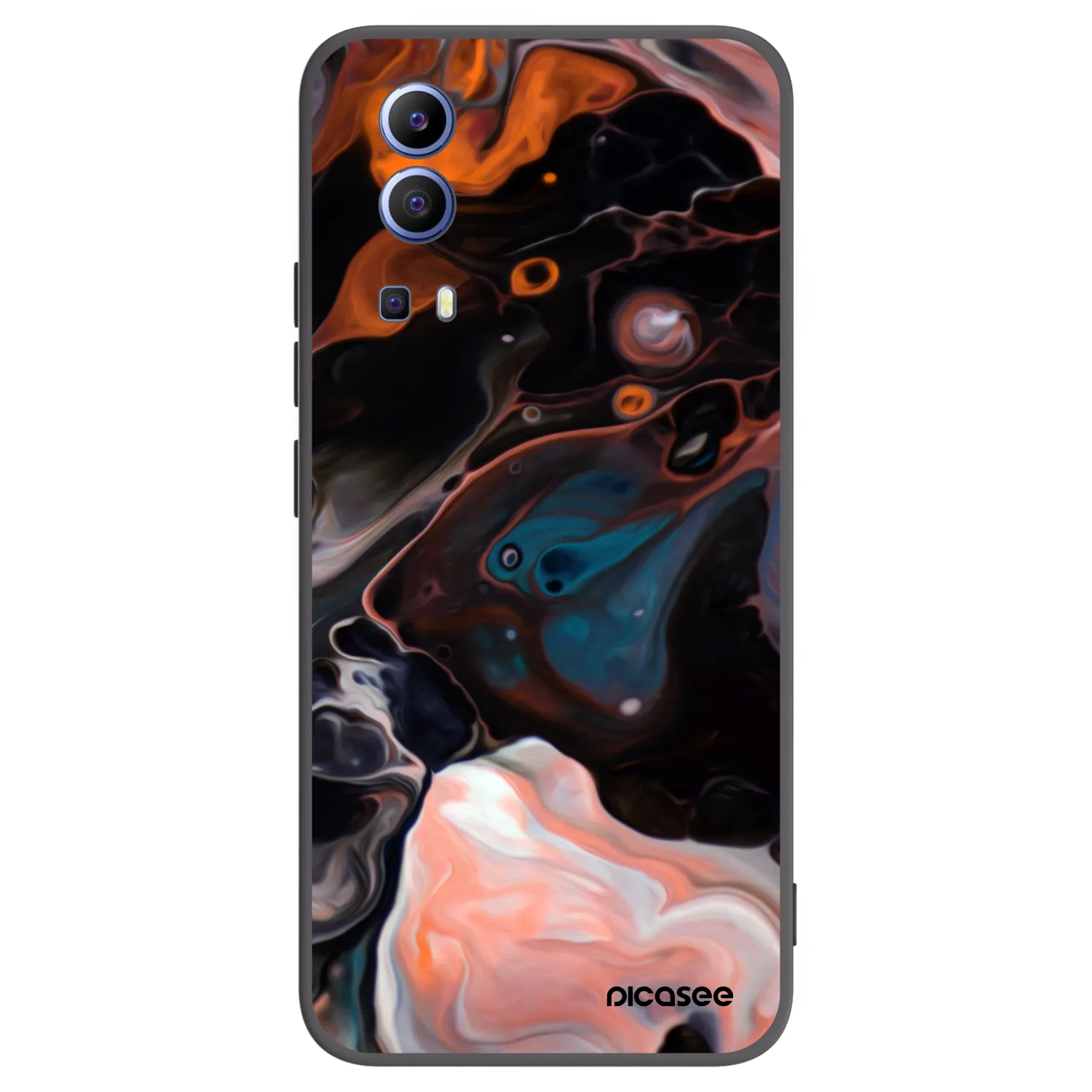 Picasee Vivo Y52 5G Hülle - Schwarzes Silikon - Cream