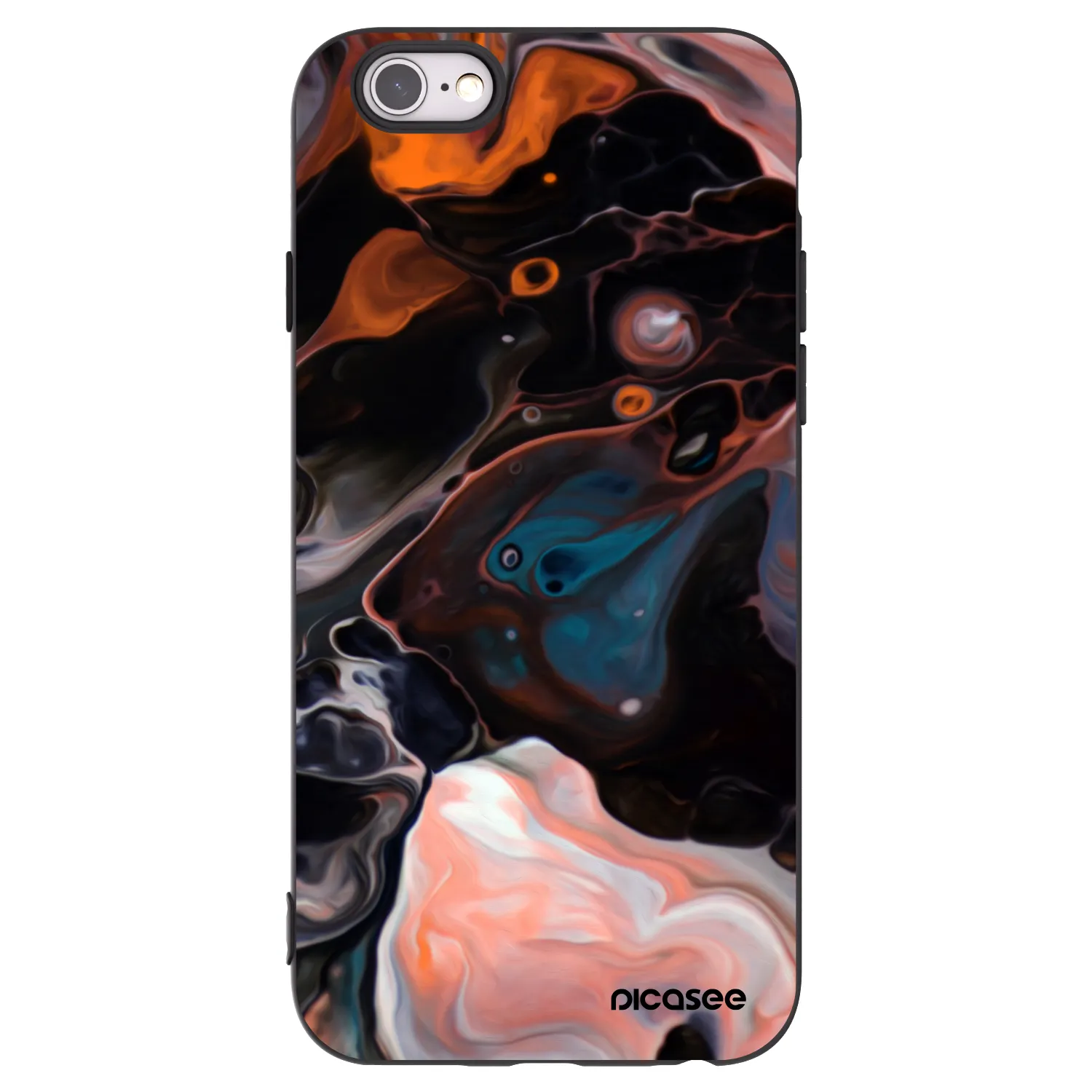 Picasee Apple iPhone 6/6S Hülle - Schwarzes Silikon - Cream