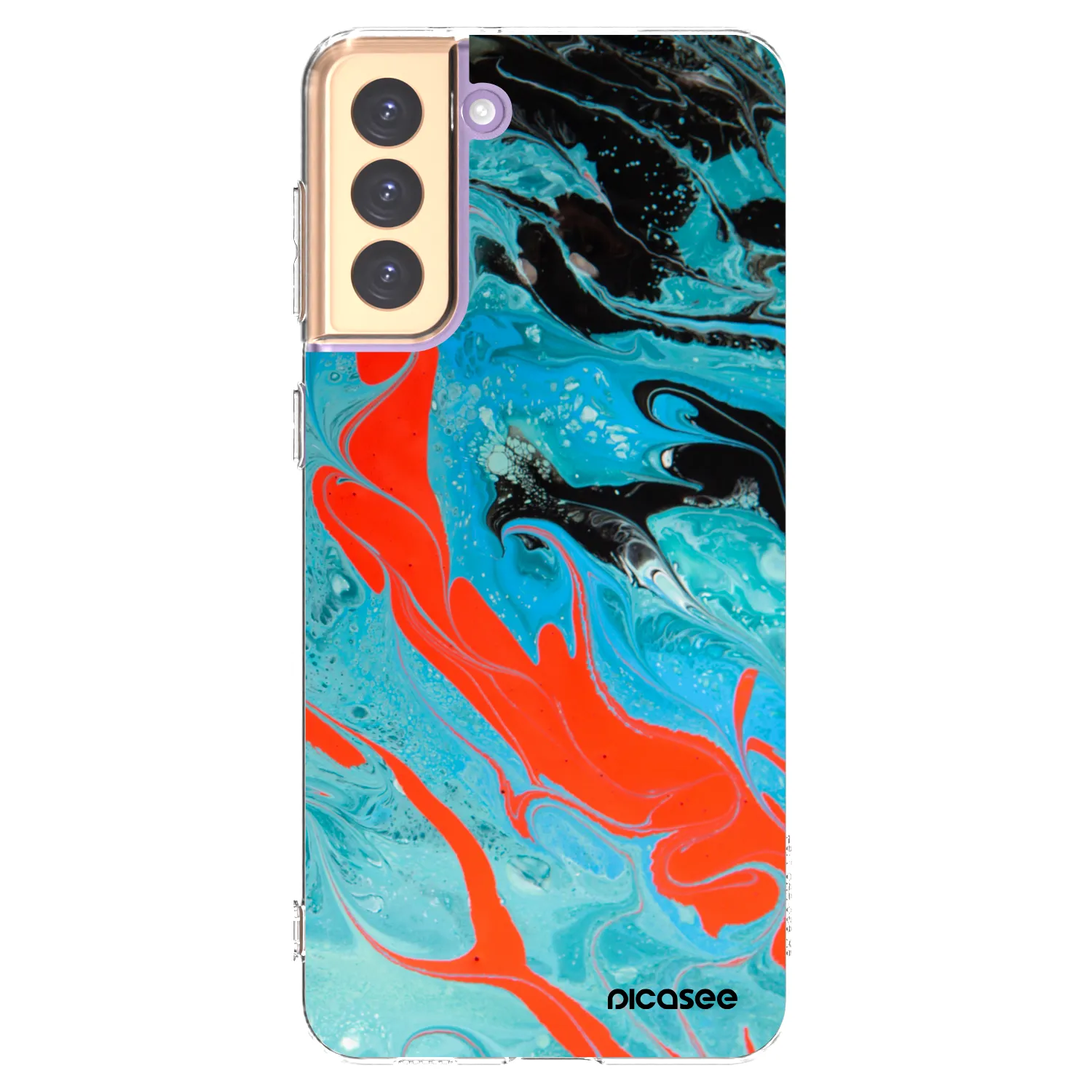 Picasee Samsung Galaxy S21+ 5G G996F Hülle - Transparentes Silikon - Blue Magma