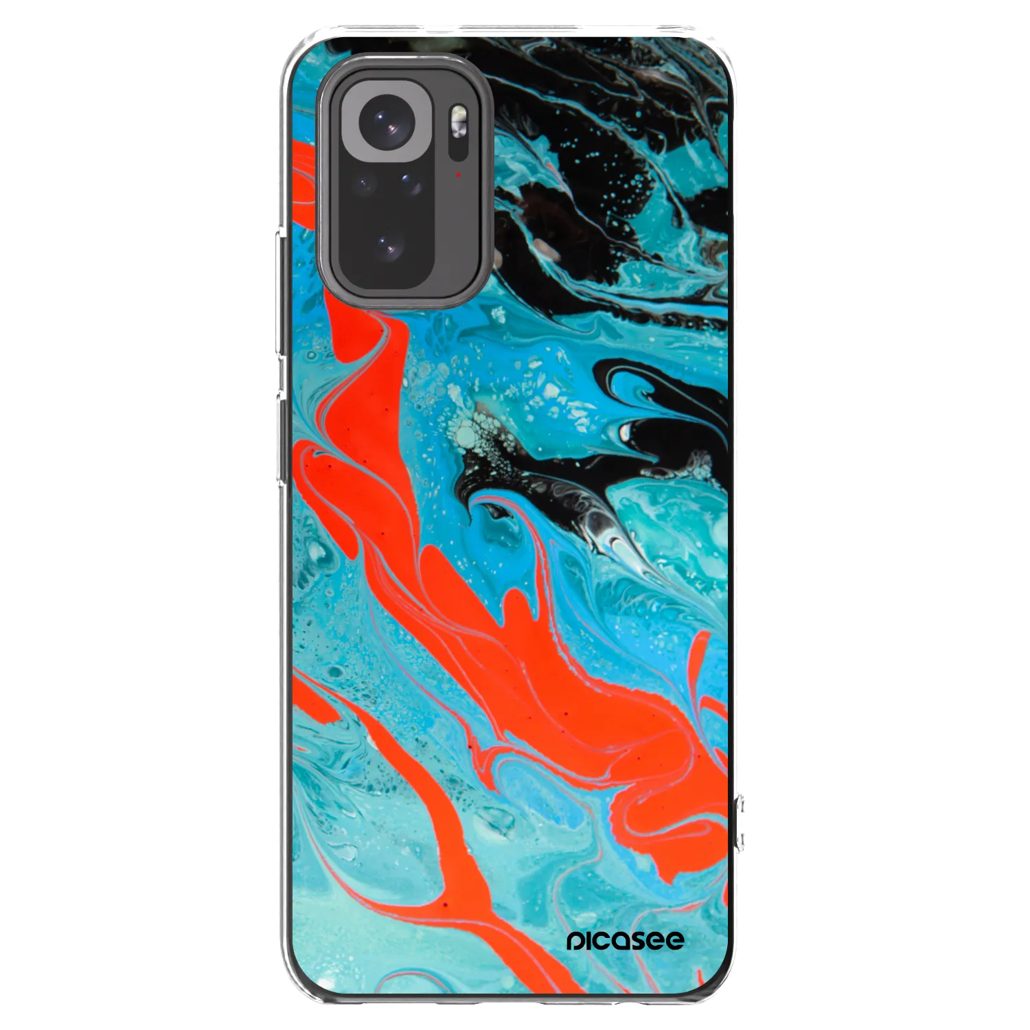 Picasee Xiaomi Redmi Note 10 Hülle - Transparentes Silikon - Blue Magma