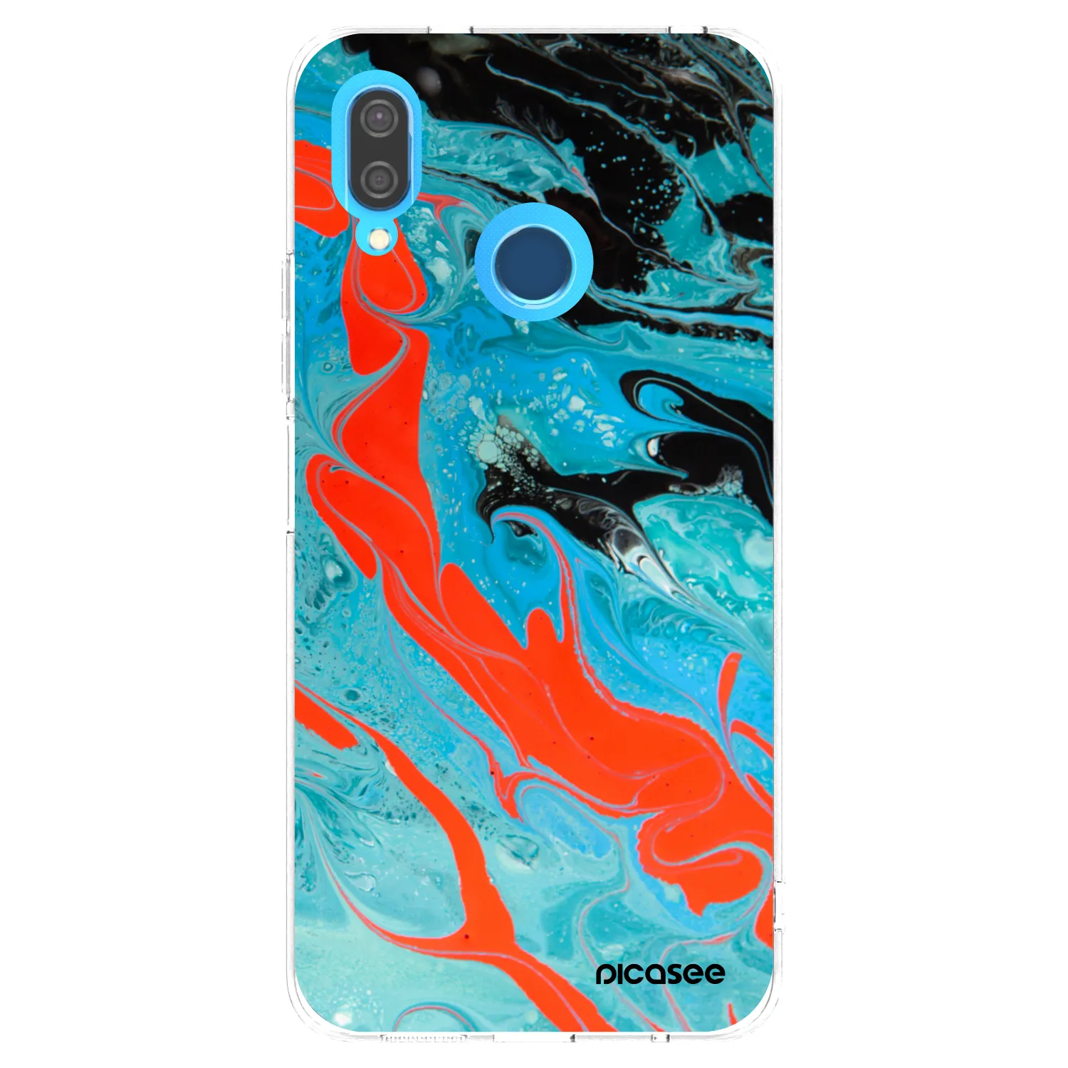 Picasee Huawei P20 Lite Hülle - Transparentes Silikon - Blue Magma