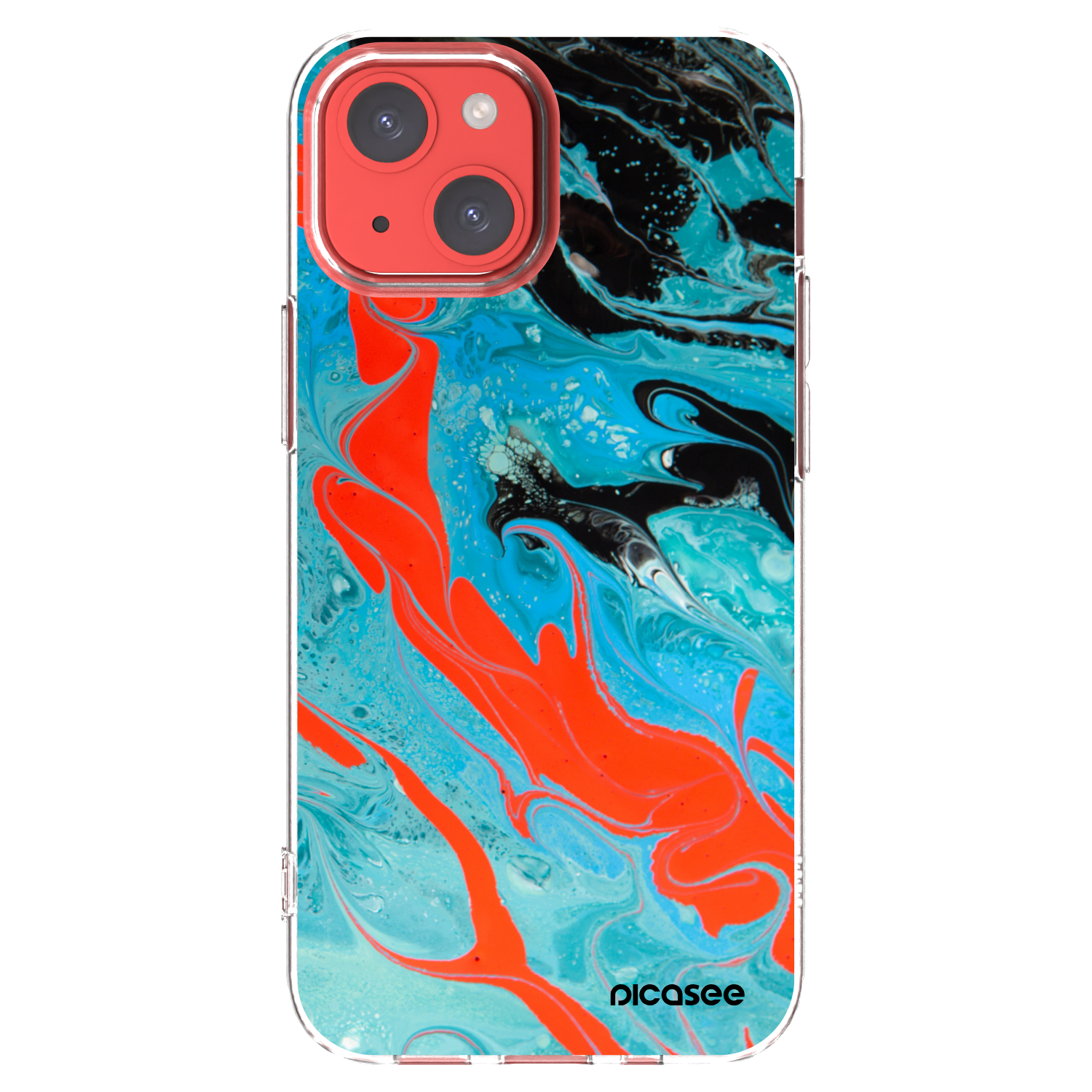 Picasee Apple iPhone 13 mini Hülle - Transparentes Silikon - Blue Magma