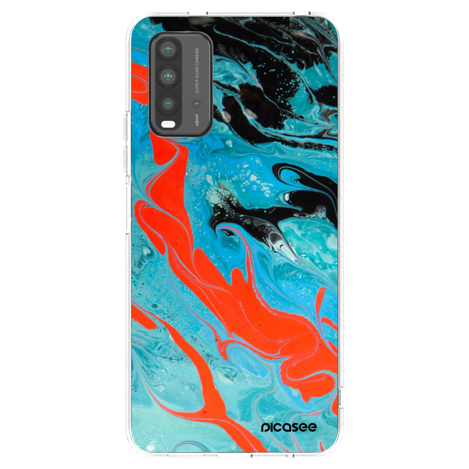 Picasee Xiaomi Redmi 9T Hülle - Transparentes Silikon - Blue Magma