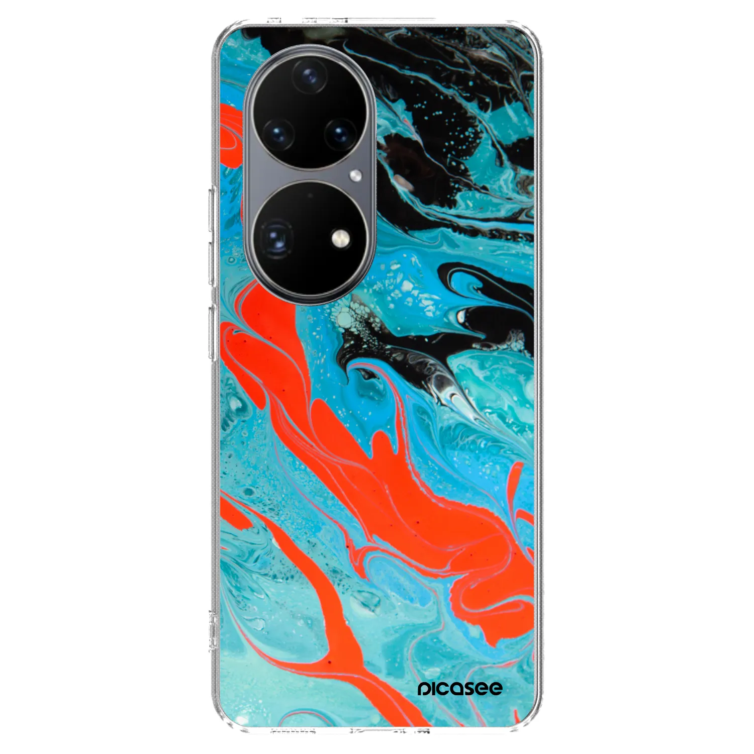 Picasee Huawei P50 Hülle - Transparentes Silikon - Blue Magma