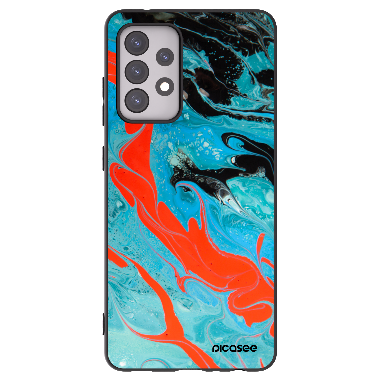 Picasee Samsung Galaxy A52s 5G A528B Hülle - Schwarzes Silikon - Blue Magma