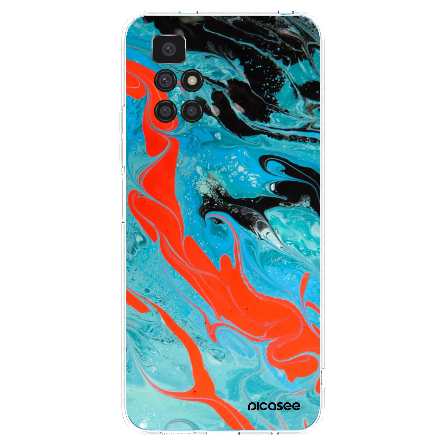 Picasee Xiaomi Redmi 10 Hülle - Transparentes Silikon - Blue Magma