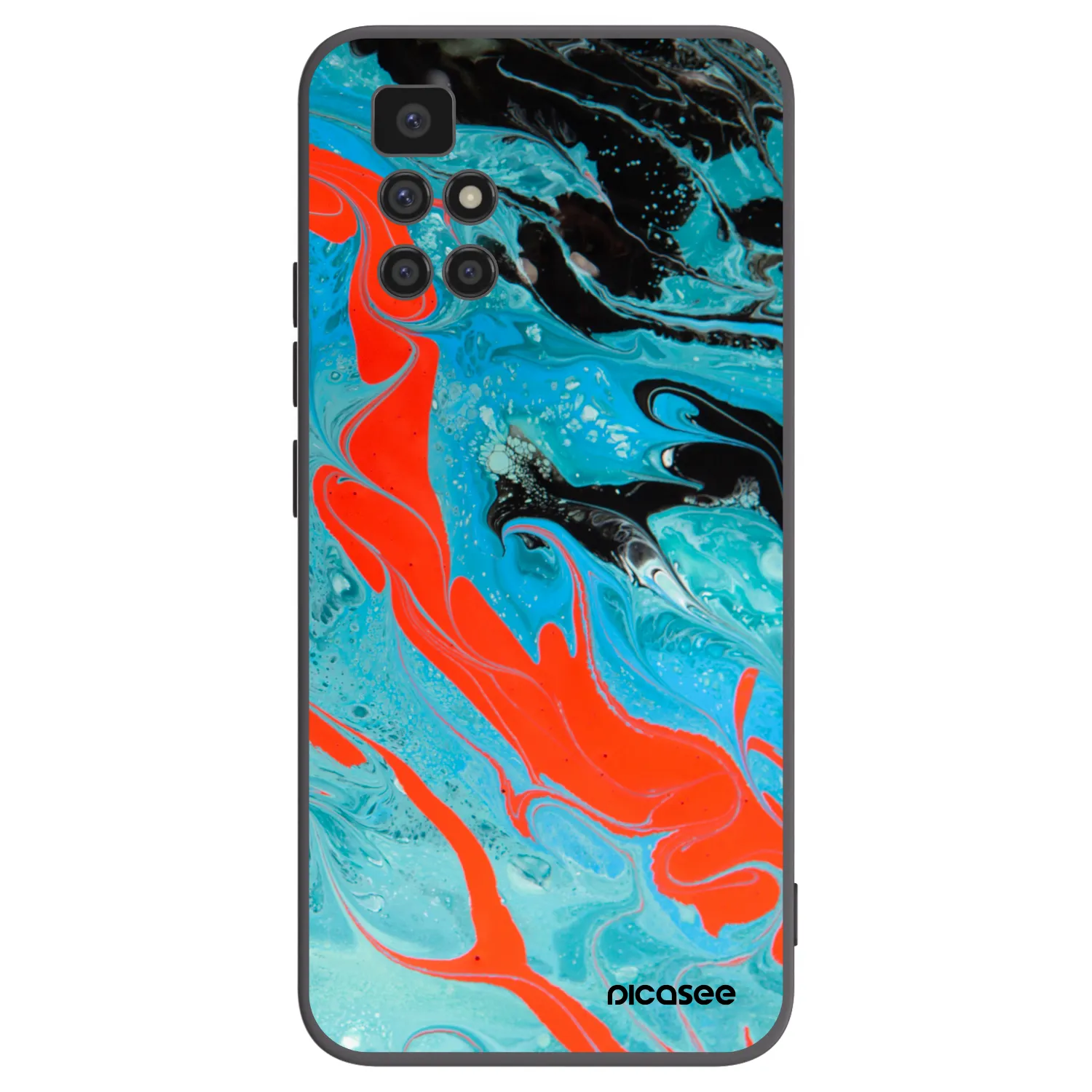 Picasee Xiaomi Redmi 10 Hülle - Schwarzes Silikon - Blue Magma