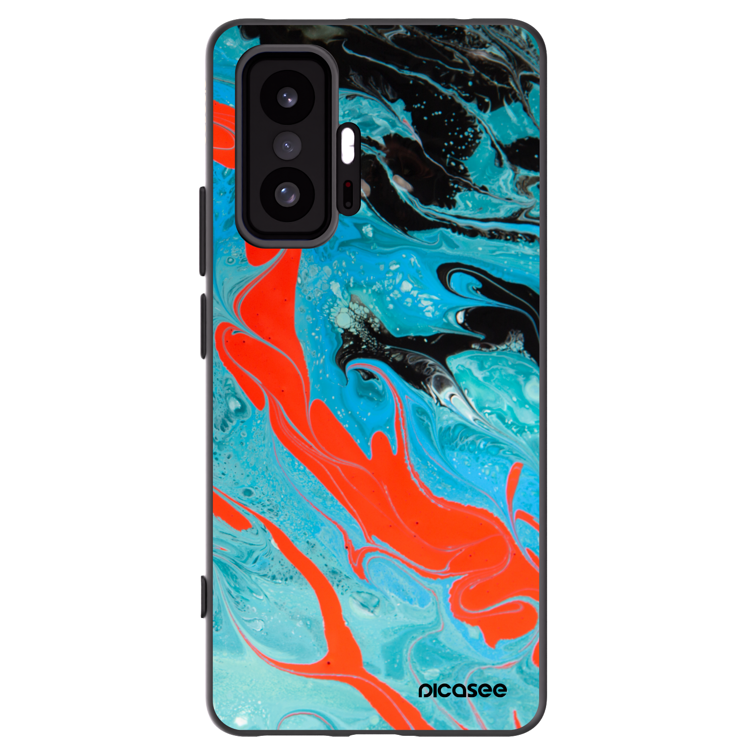Picasee Xiaomi 11T Hülle - Schwarzes Silikon - Blue Magma