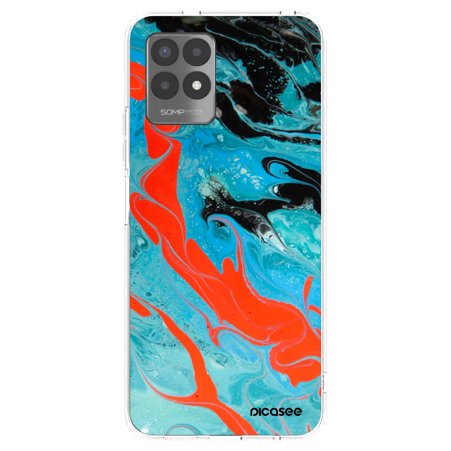 Picasee Realme 8i Hülle - Transparentes Silikon - Blue Magma