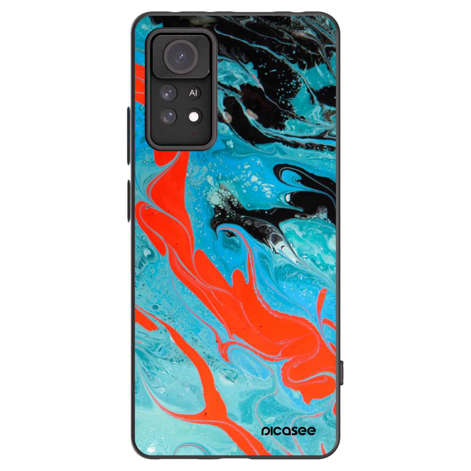 Picasee Xiaomi Redmi Note 11 Pro Hülle - Schwarzes Silikon - Blue Magma