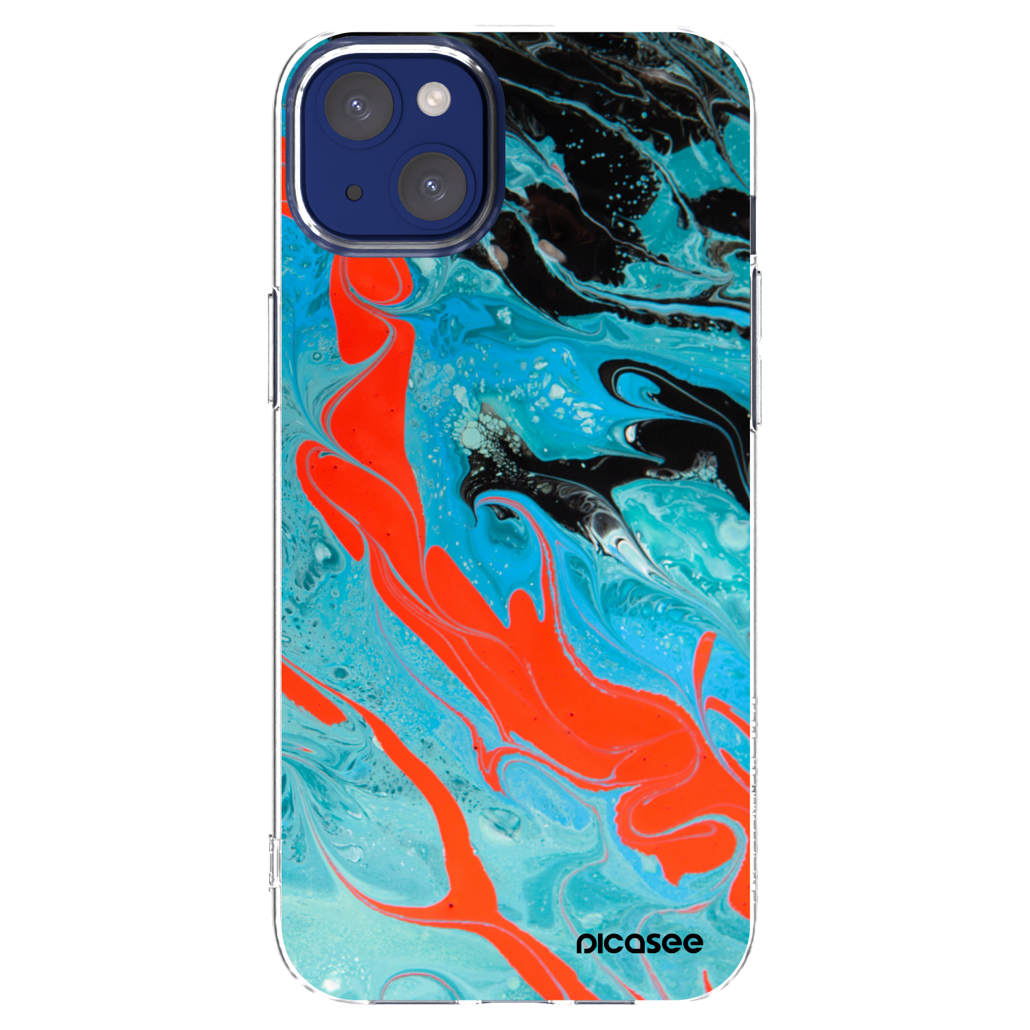 Picasee Apple iPhone 14 Plus Hülle - Transparentes Silikon - Blue Magma