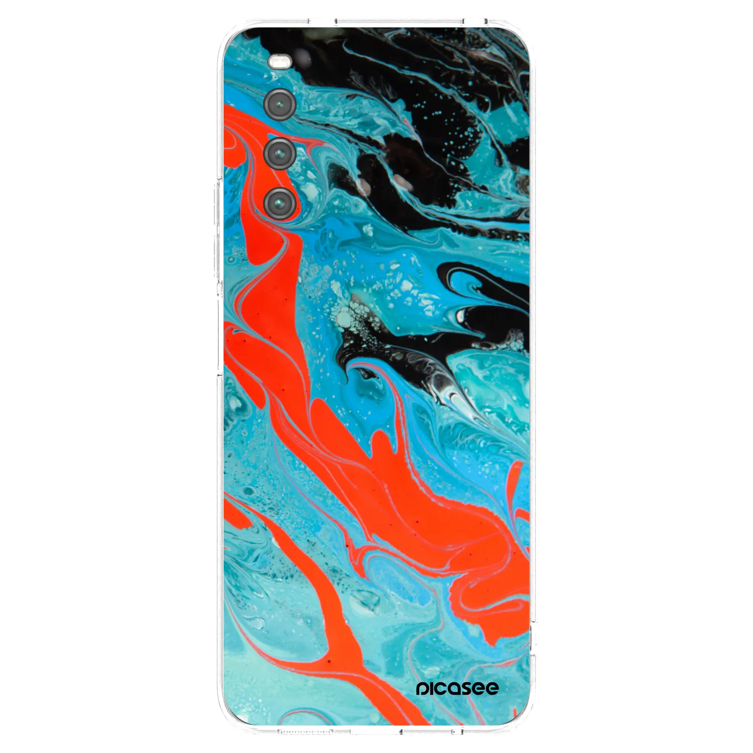 Picasee Sony Xperia 10 IV 5G Hülle - Transparentes Silikon - Blue Magma
