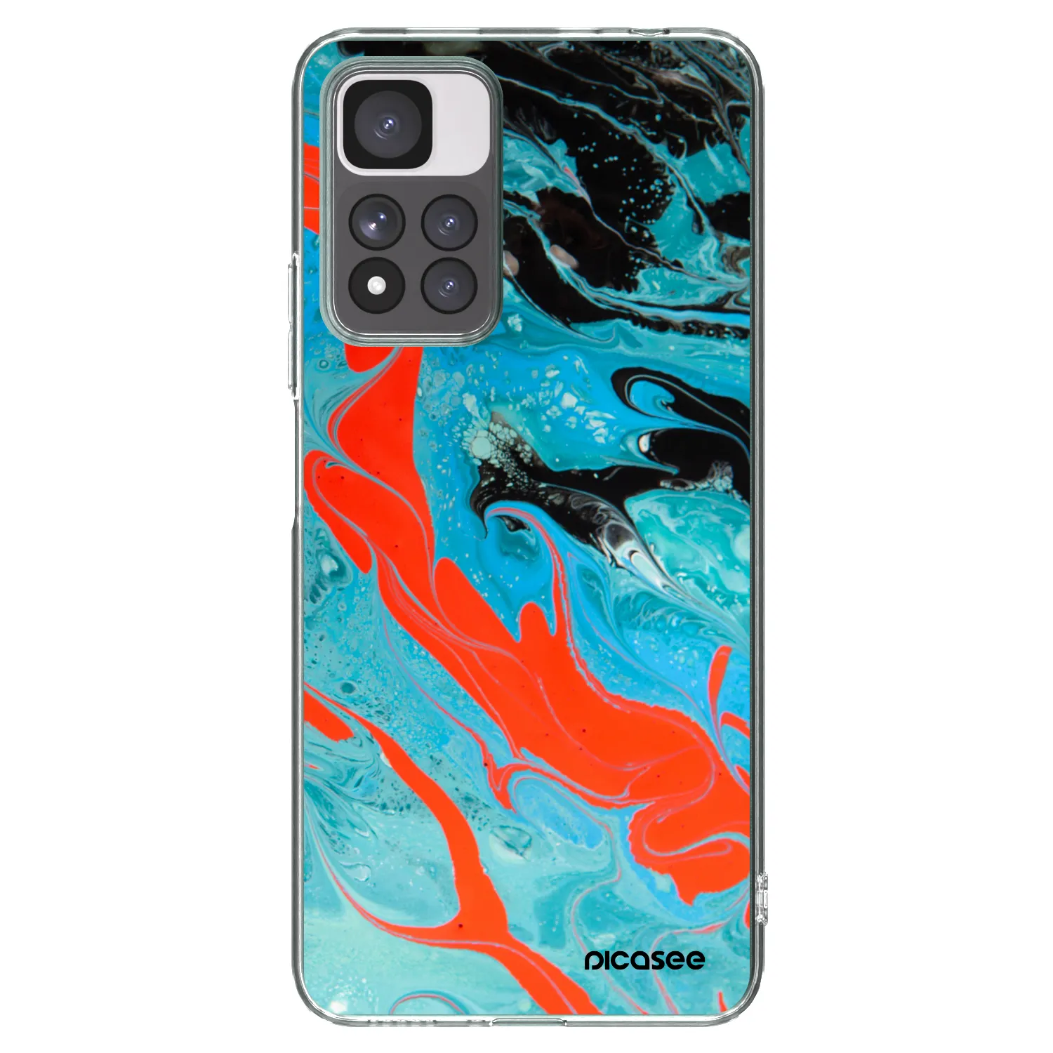 Picasee Xiaomi Redmi Note 11 Pro+ 5G Hülle - Transparentes Silikon - Blue Magma