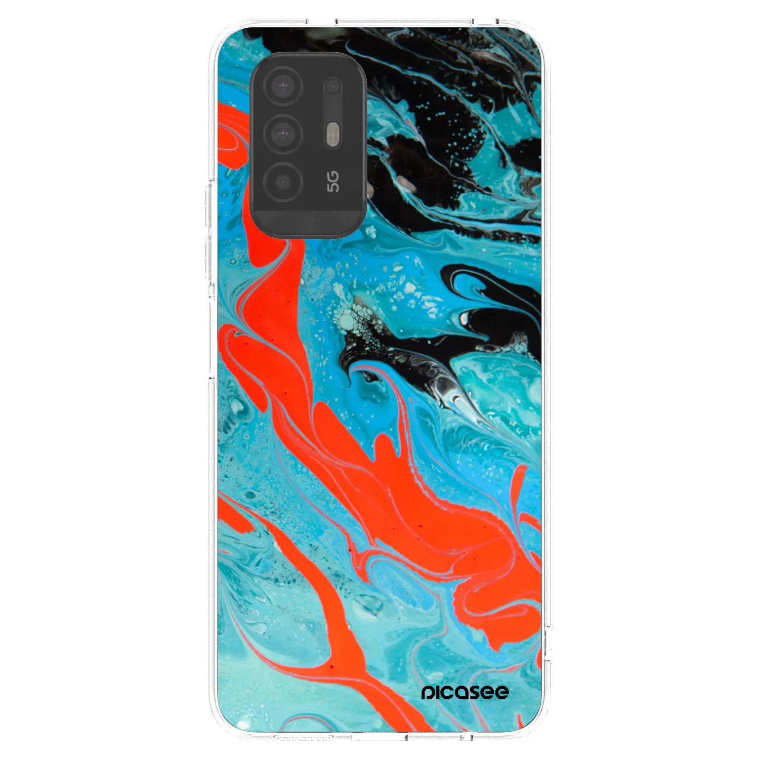 Picasee OPPO A94 5G Hülle - Transparentes Silikon - Blue Magma