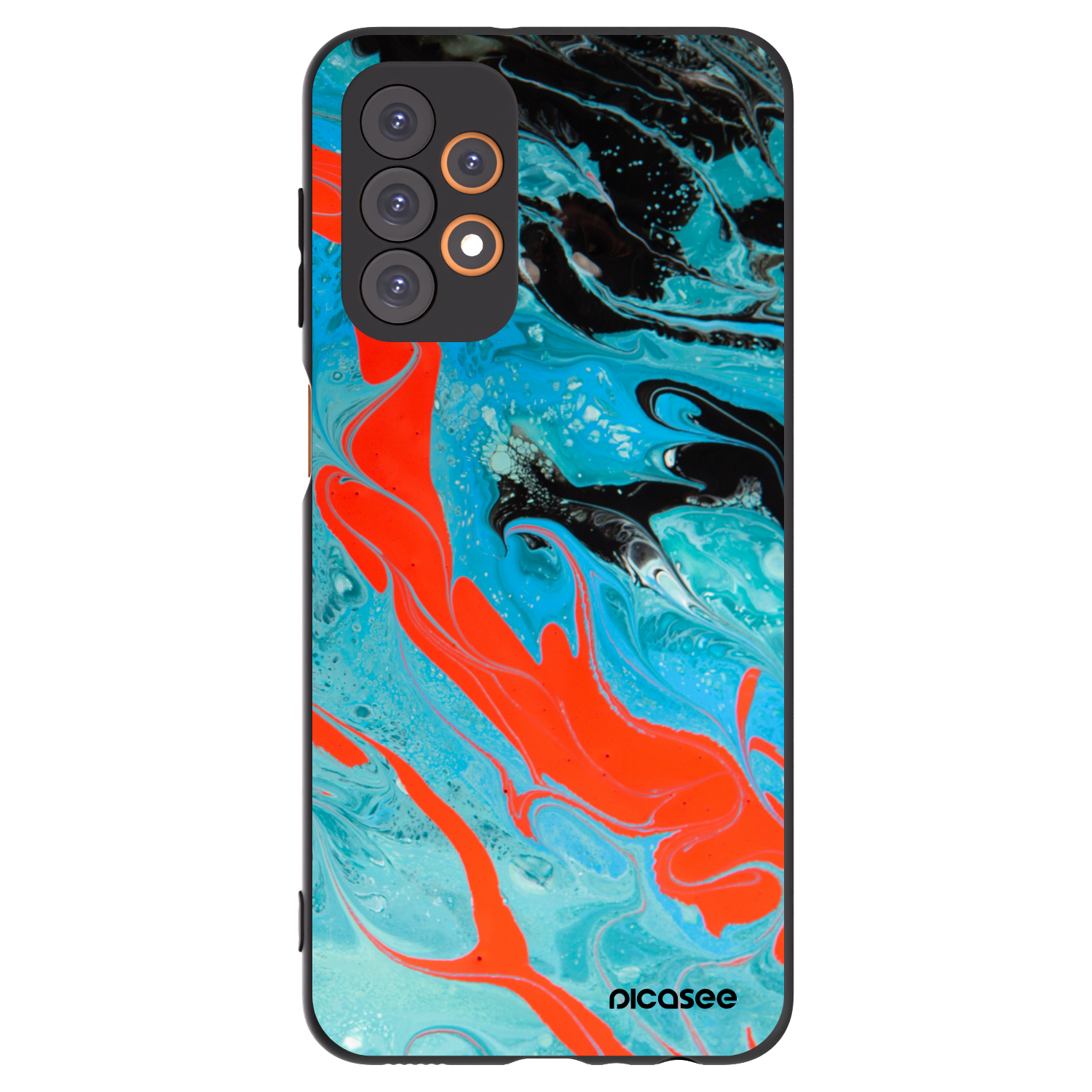Picasee Samsung Galaxy A23 A236B 5G Hülle - Schwarzes Silikon - Blue Magma