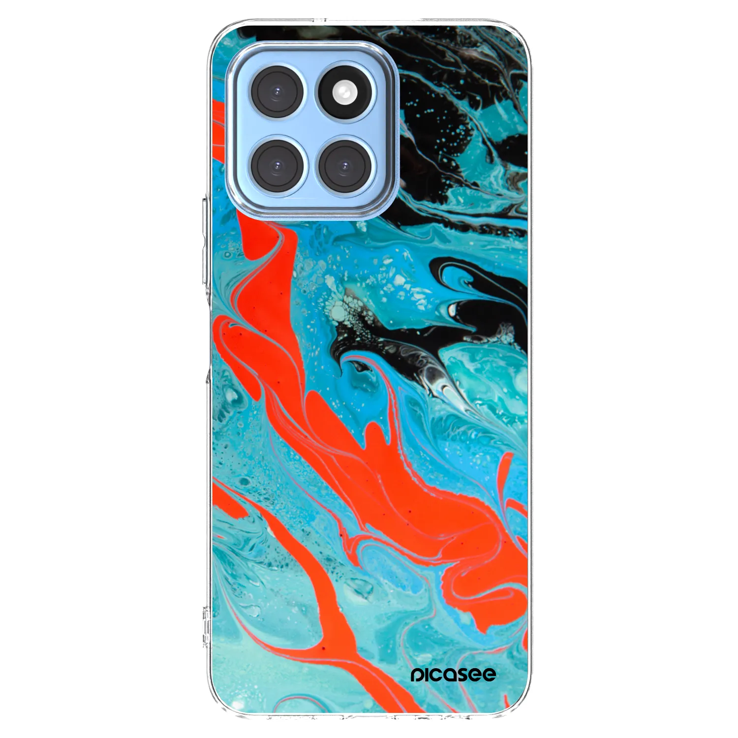 Picasee Honor X6 Hülle - Transparentes Silikon - Blue Magma