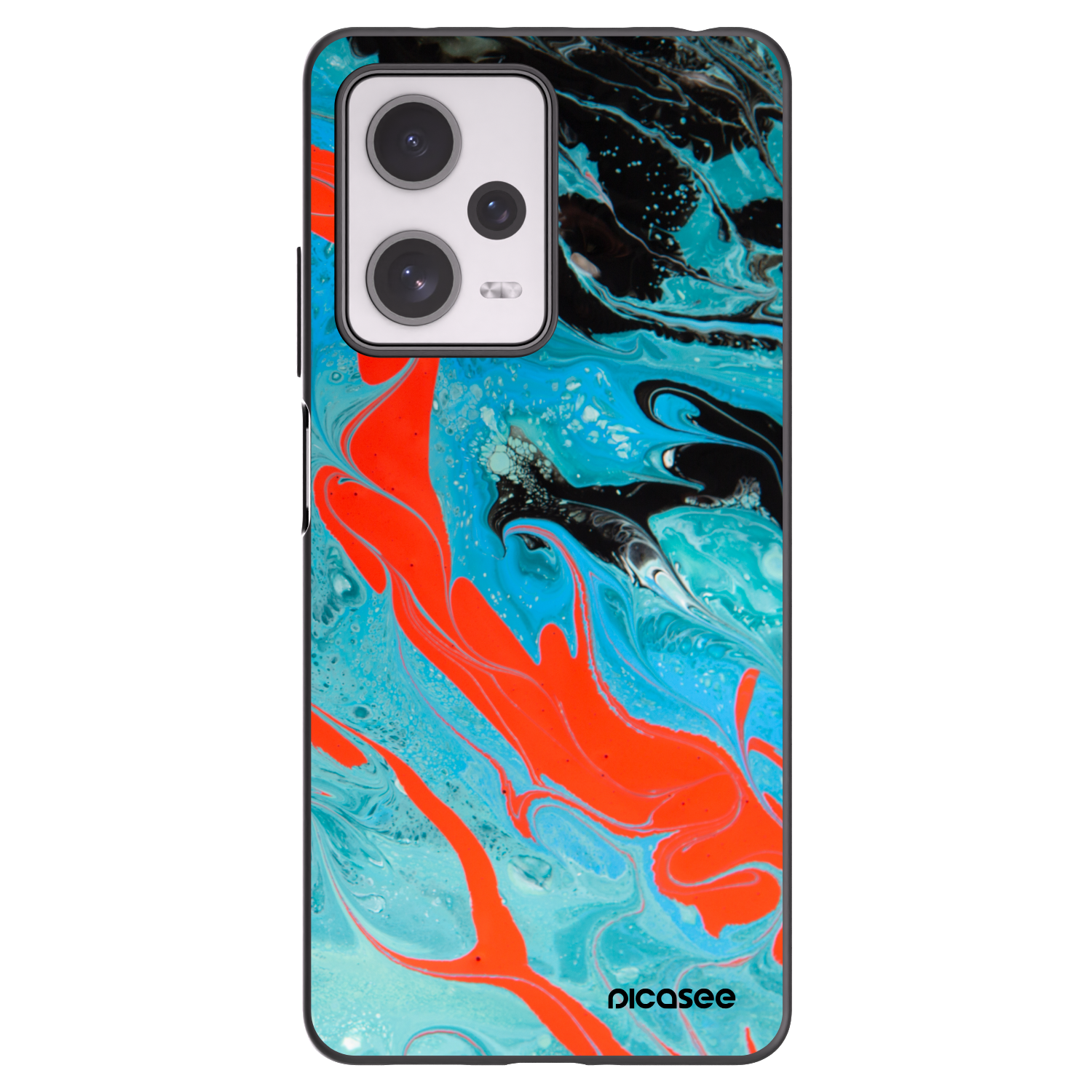 Picasee Xiaomi Redmi Note 12 Pro+ 5G Hülle - Schwarzes Silikon - Blue Magma