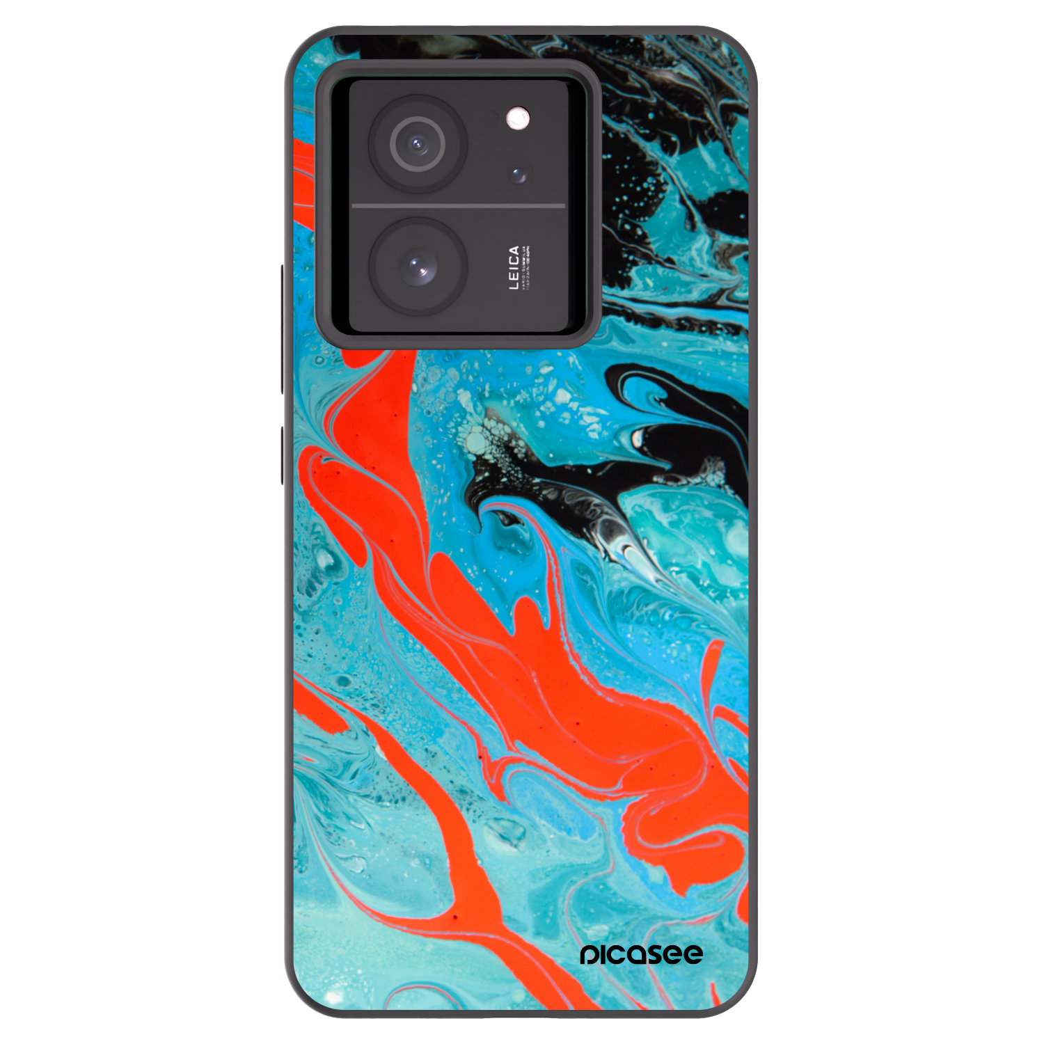 Picasee Xiaomi 13T Pro Hülle - Schwarzes Silikon - Blue Magma