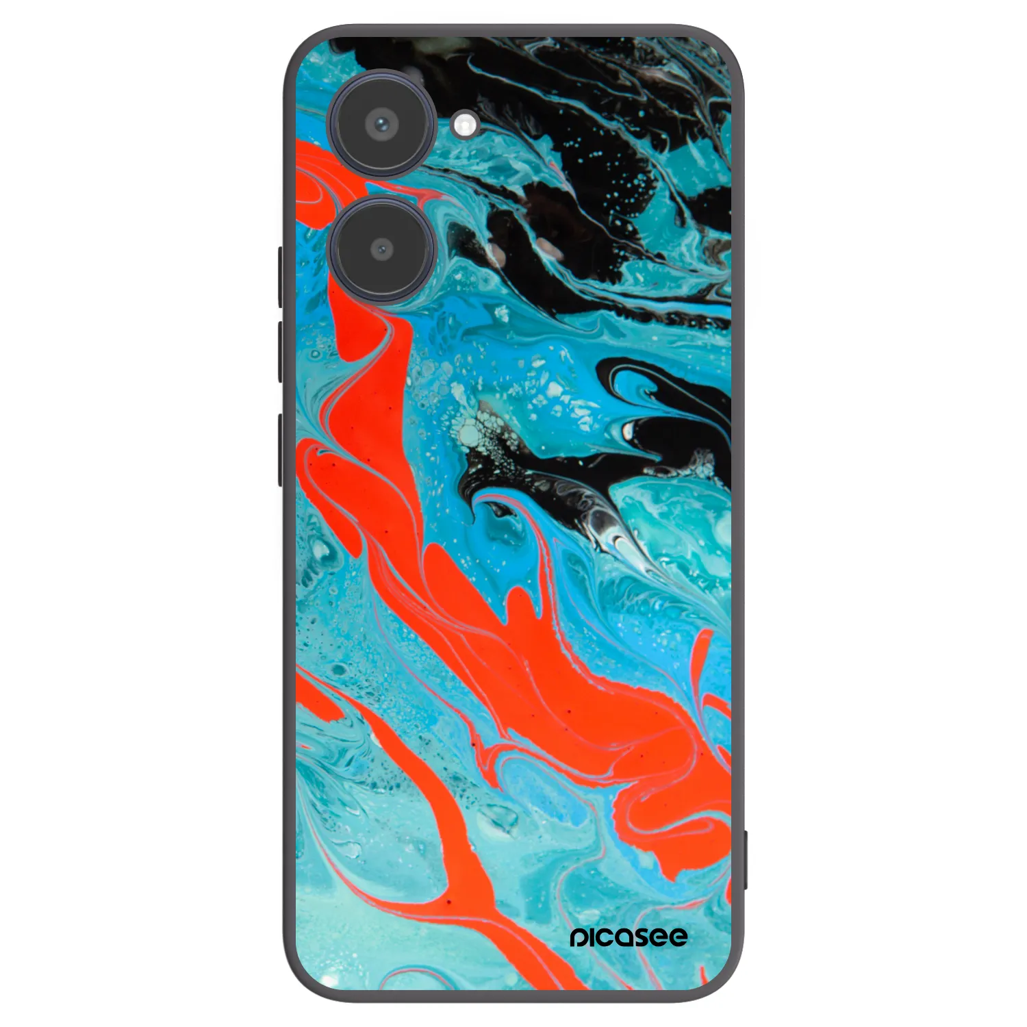 Picasee Realme 10 4G Hülle - Schwarzes Silikon - Blue Magma