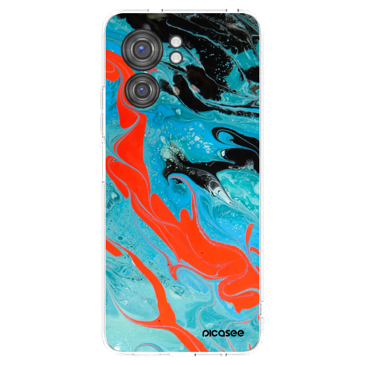 Picasee Motorola Edge 40 Hülle - Transparentes Silikon - Blue Magma