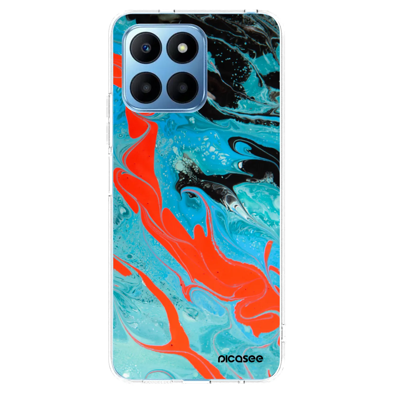 Picasee Honor 70 Lite Hülle - Transparentes Silikon - Blue Magma