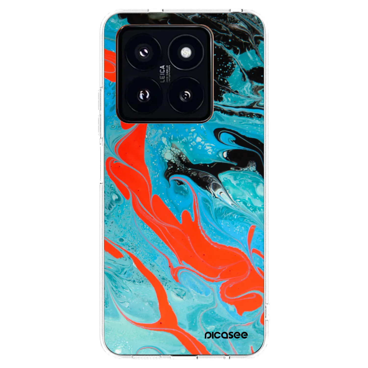 Picasee Xiaomi 14 Pro Hülle - Transparentes Silikon - Blue Magma
