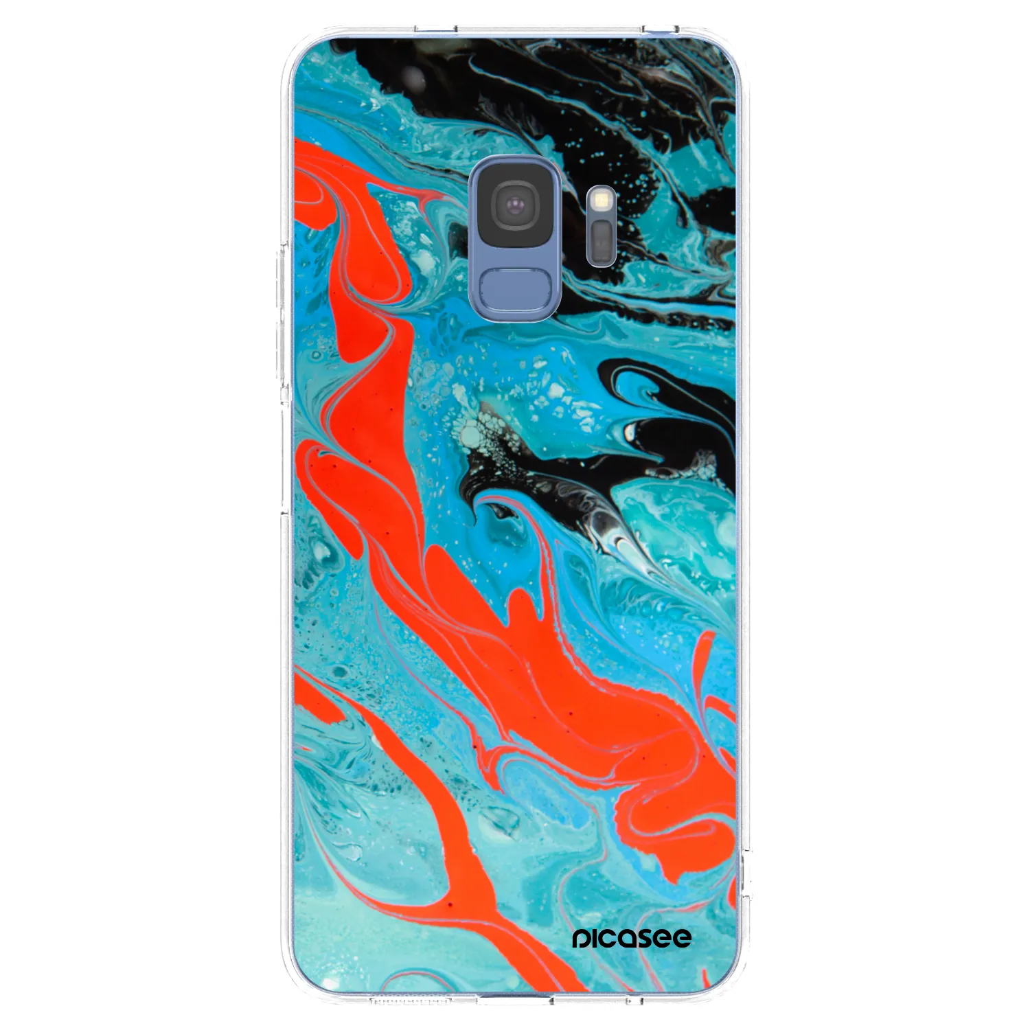 Picasee Samsung Galaxy S9 G960F Hülle - Transparentes Silikon - Blue Magma