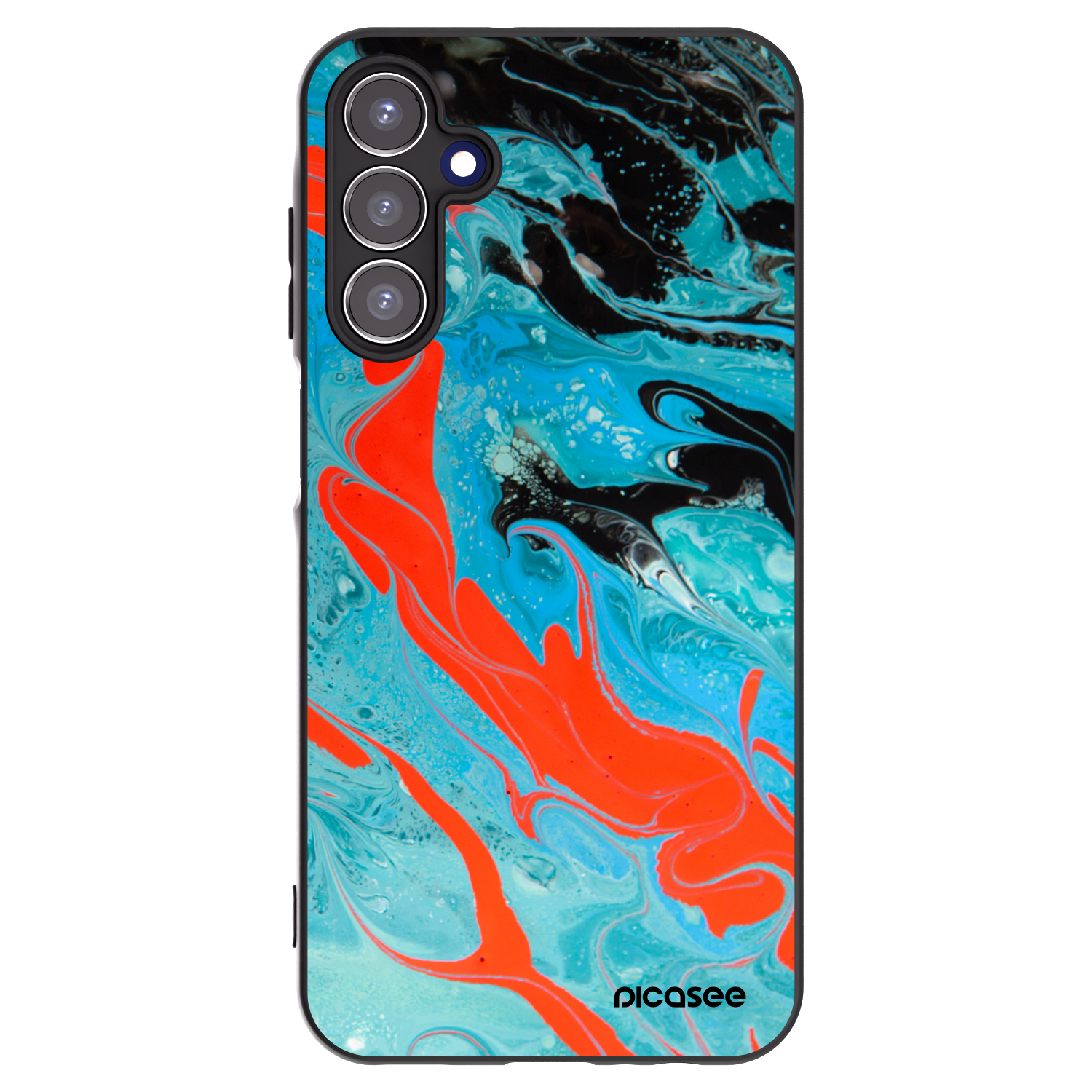 Picasee Samsung Galaxy A15 A155F 4G Hülle - Schwarzes Silikon - Blue Magma