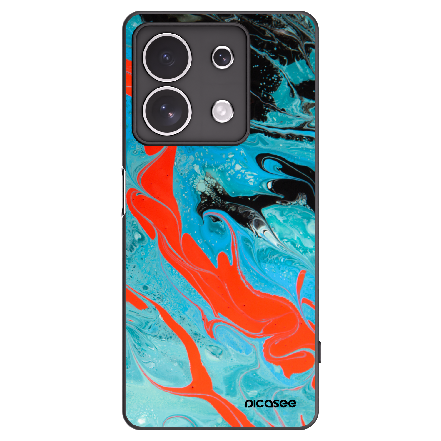 Picasee Xiaomi Redmi Note 13 4G Hülle - Schwarzes Silikon - Blue Magma