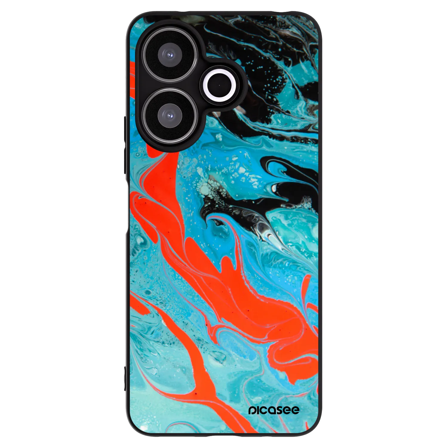 Picasee Xiaomi Redmi 13 4G Hülle - Schwarzes Silikon - Blue Magma