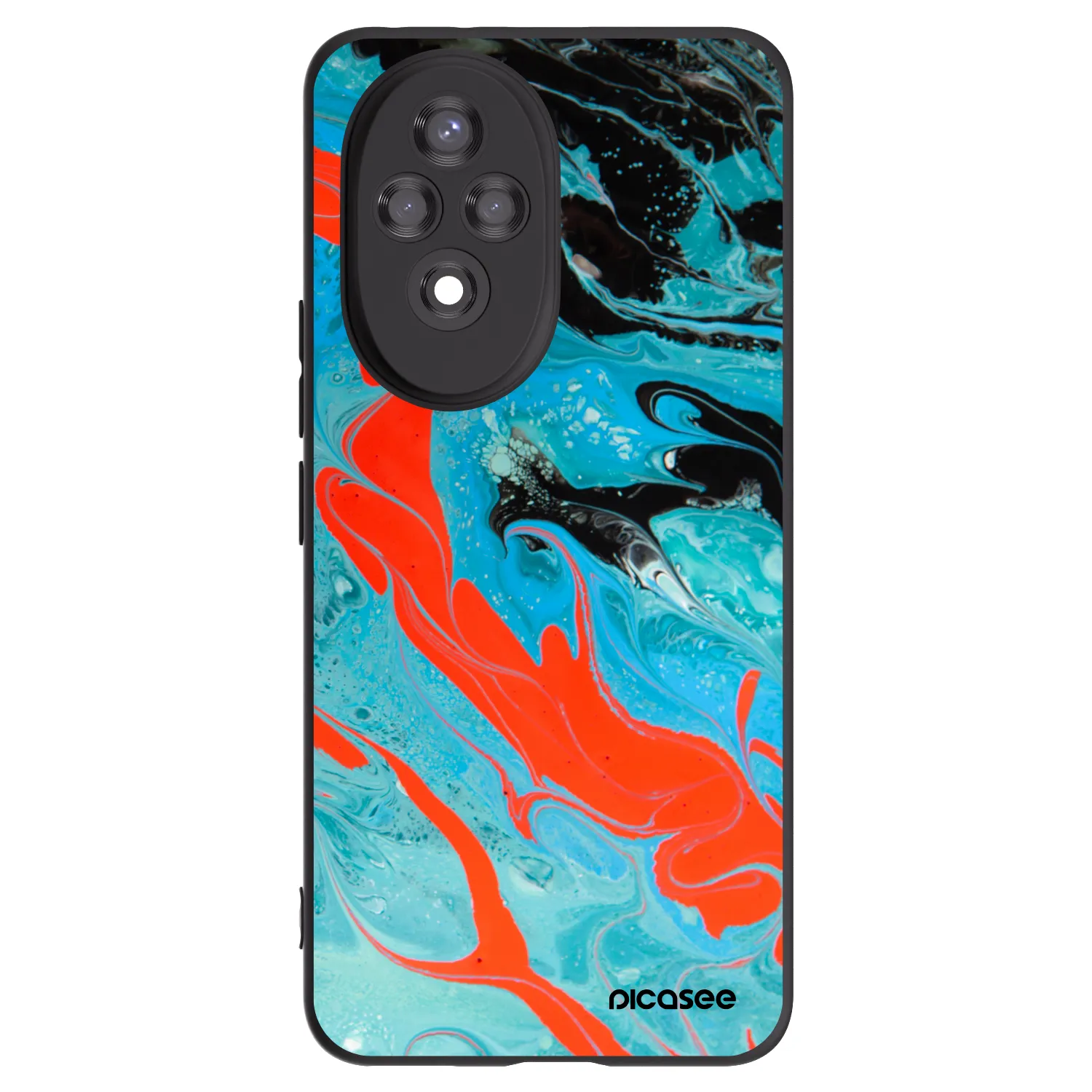 Picasee Honor 200 Pro 5G Hülle - Schwarzes Silikon - Blue Magma