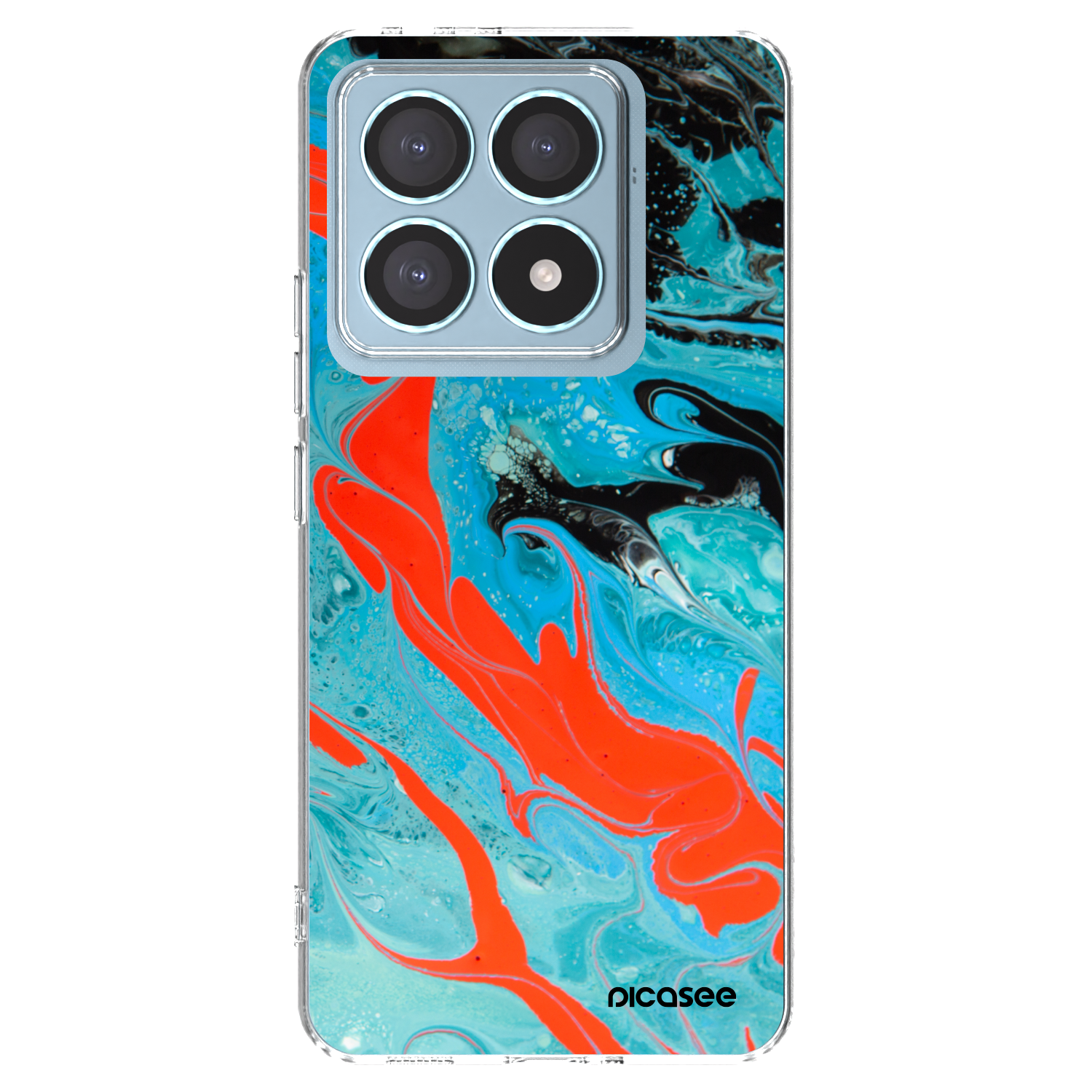 Picasee Xiaomi 14T Pro Hülle - Transparentes Silikon - Blue Magma