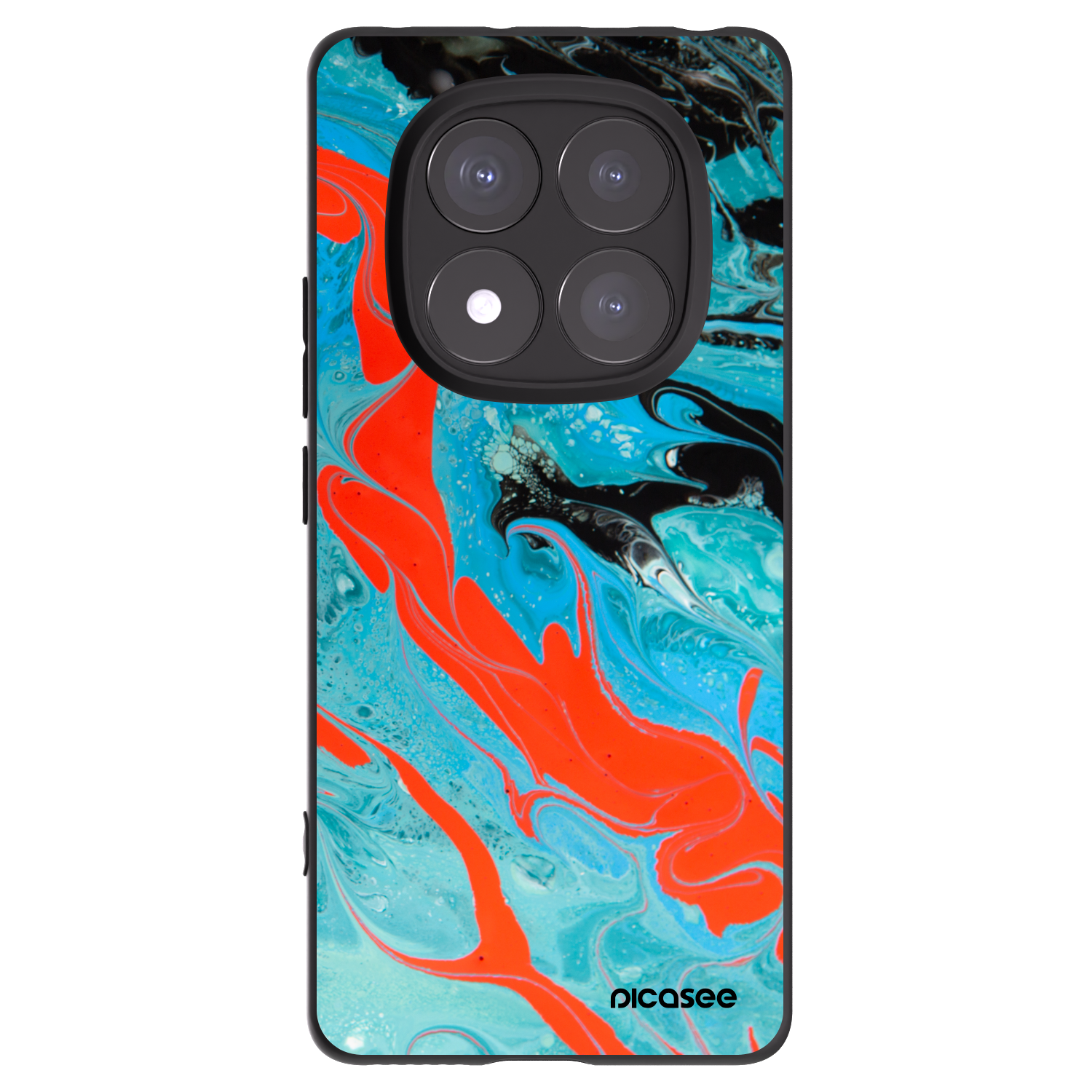 Picasee Xiaomi Redmi Note 14 Pro+ 5G Hülle - Schwarzes Silikon - Blue Magma