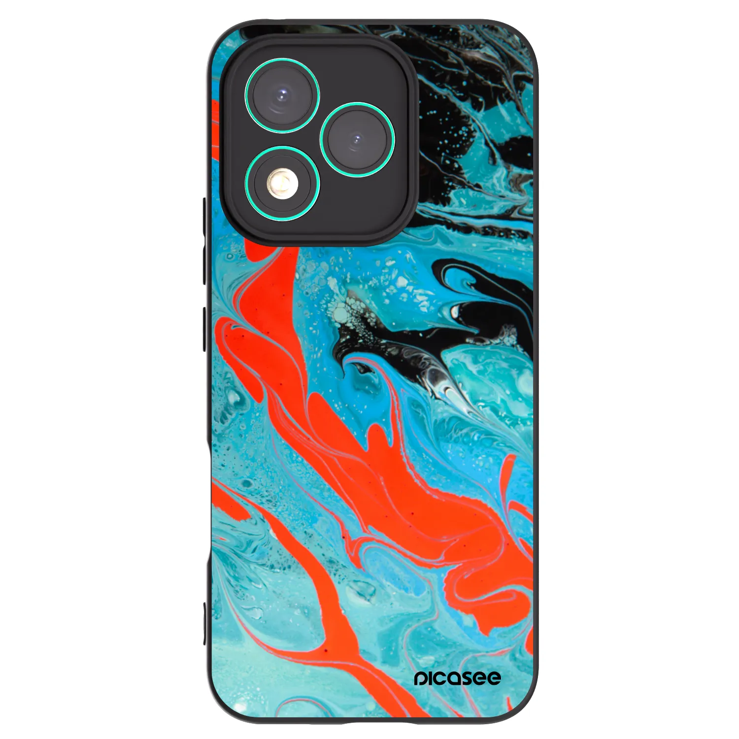 Picasee Honor 400 Lite 5G Hülle - Schwarzes Silikon - Blue Magma