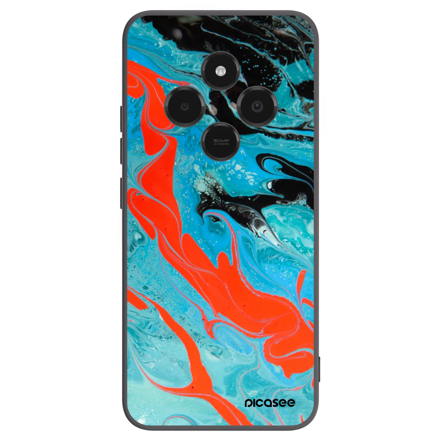 Picasee Xiaomi Poco C75 Hülle - Schwarzes Silikon - Blue Magma
