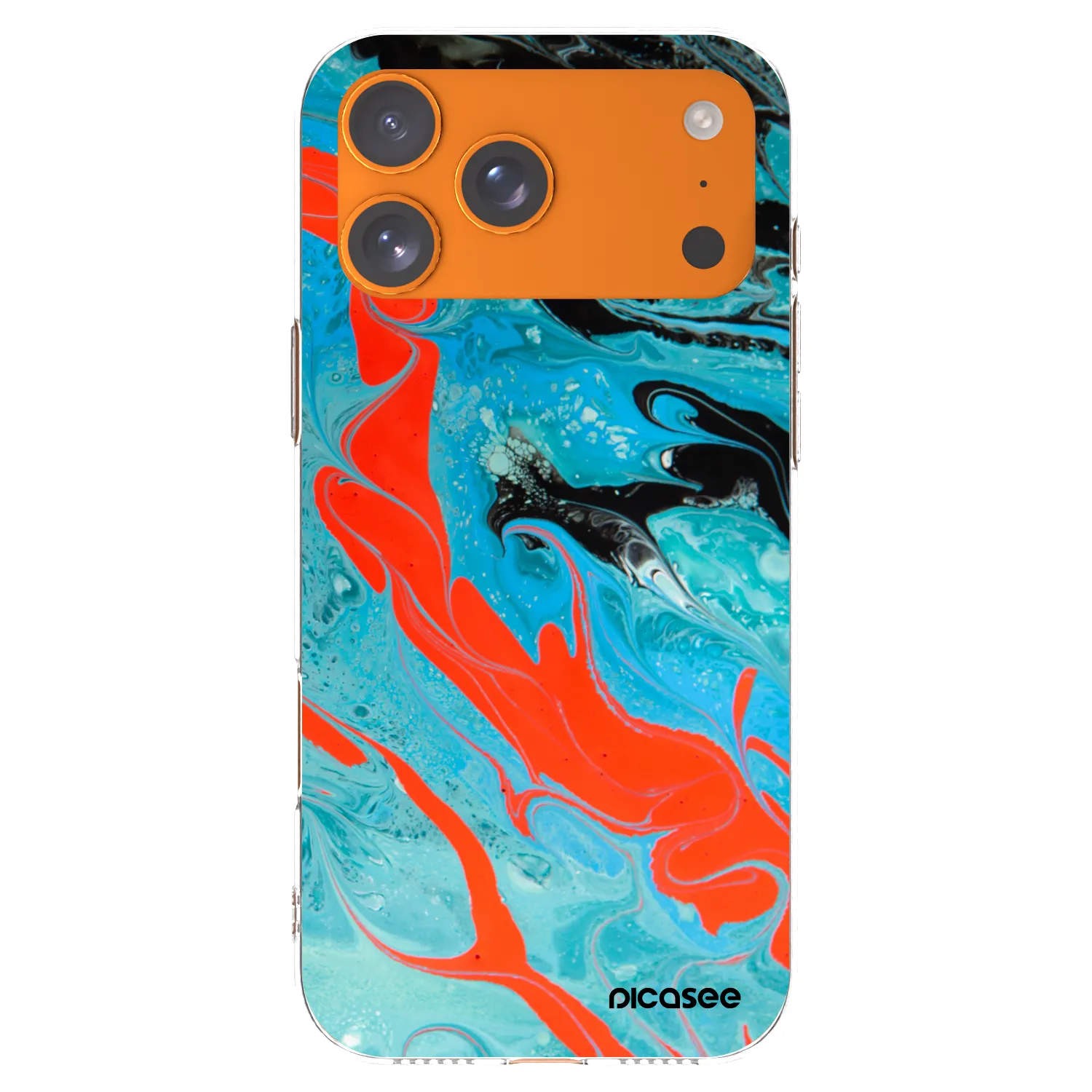 Picasee Apple iPhone 17 Pro Max Hülle - Transparentes Silikon - Blue Magma