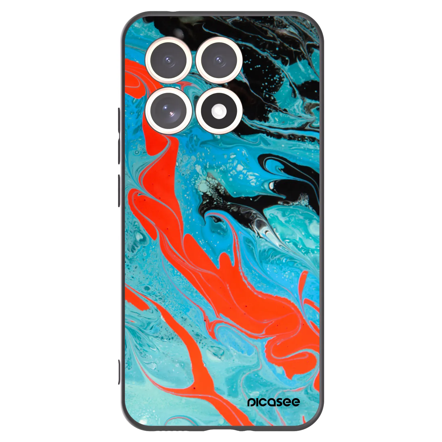 Picasee Xiaomi 15T Hülle - Schwarzes Silikon - Blue Magma