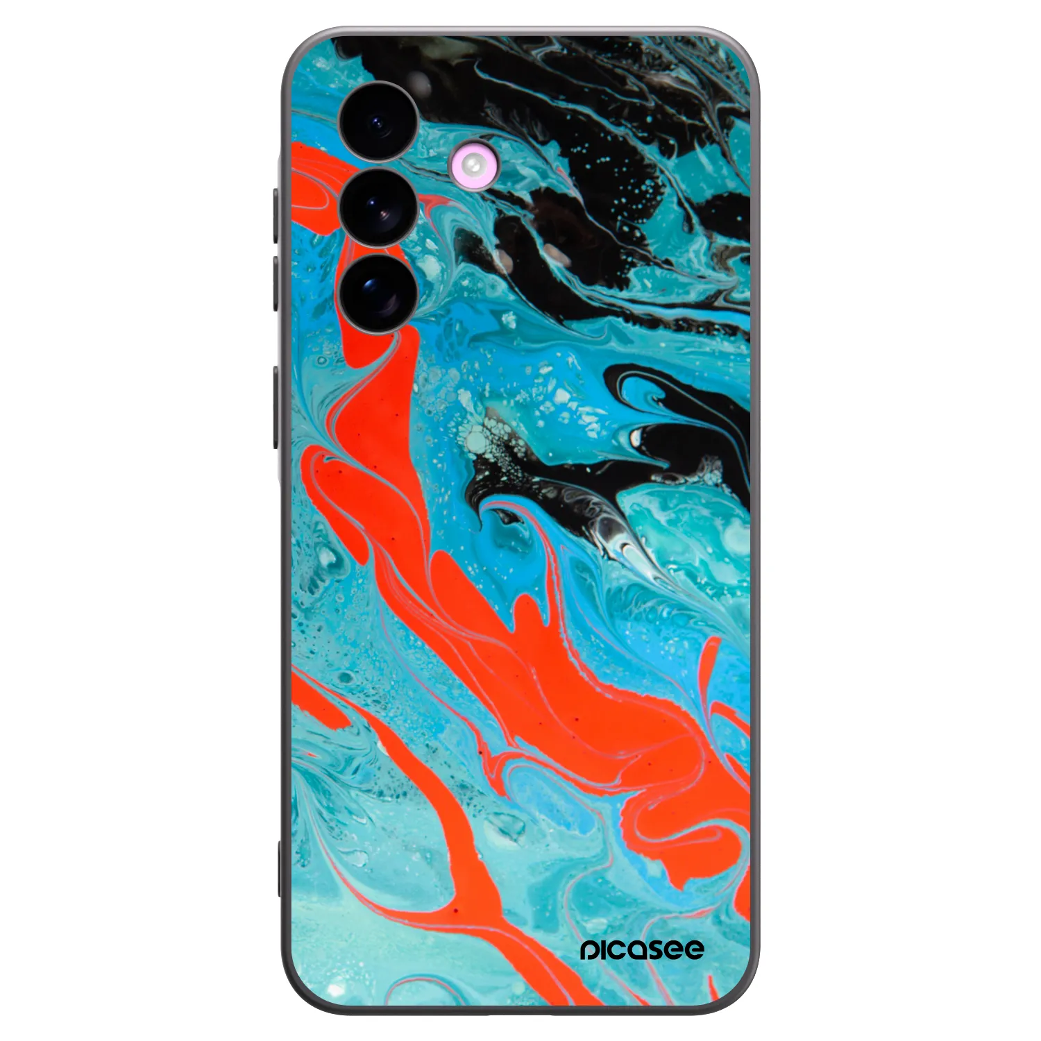 Picasee Samsung Galaxy A57 5G Hülle - Schwarzes Silikon - Blue Magma