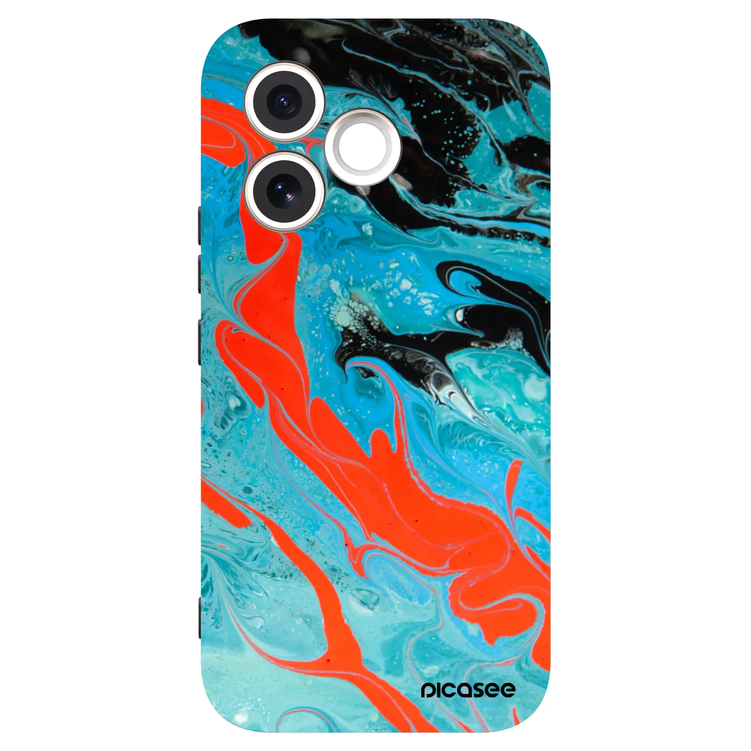 Picasee Honor 600 Lite Hülle - Schwarzes Silikon - Blue Magma