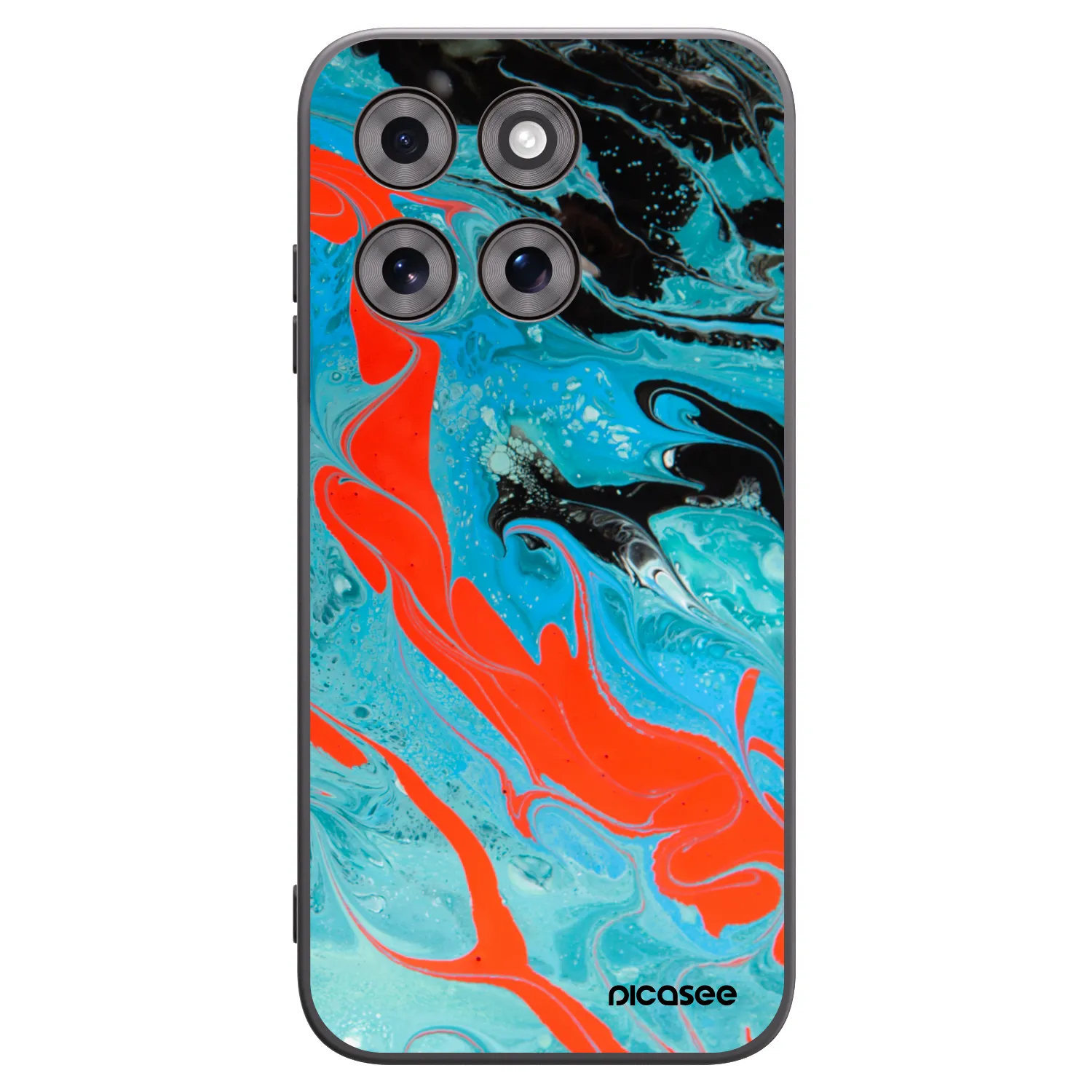 Picasee Motorola Moto G77 Hülle - Schwarzes Silikon - Blue Magma