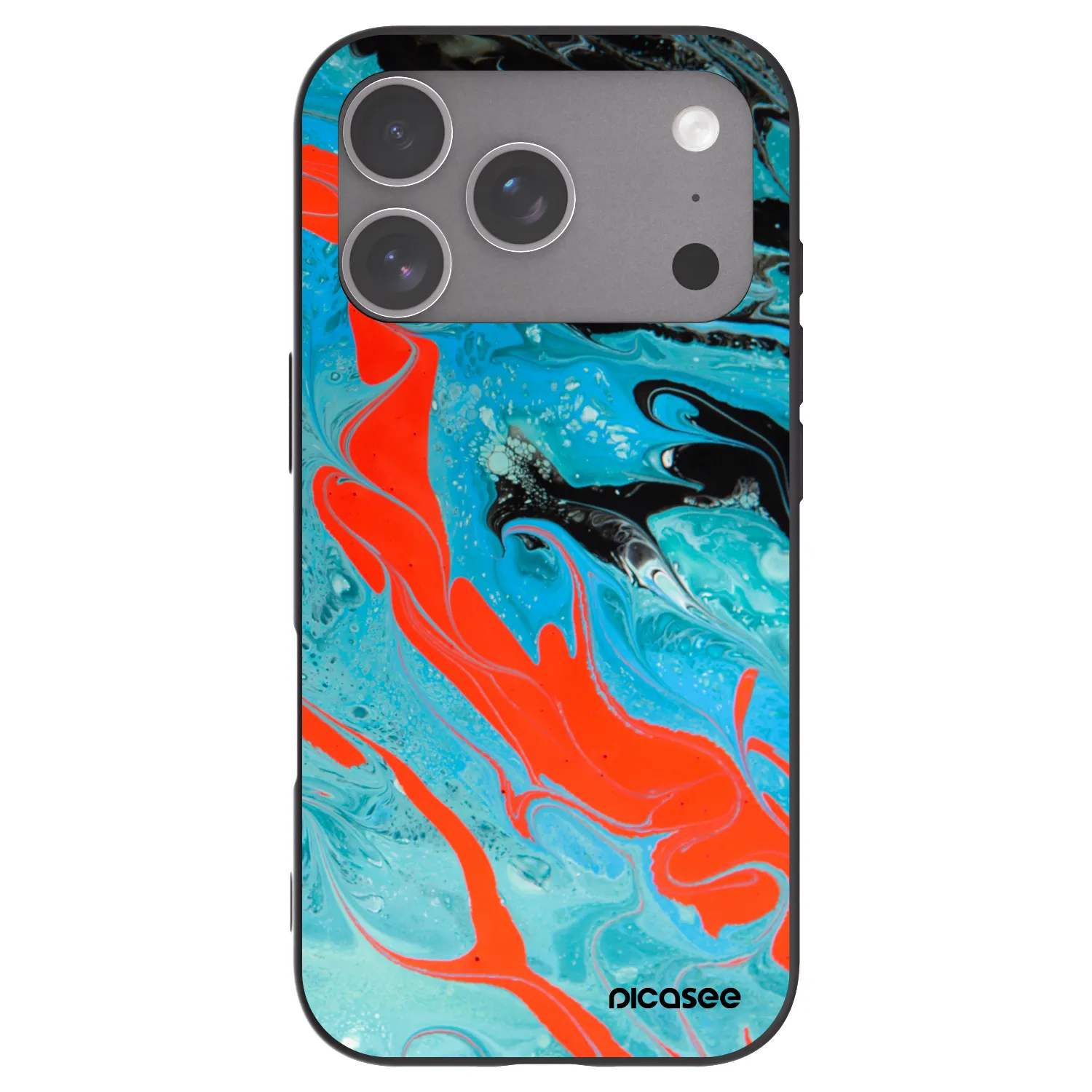 Picasee Apple iPhone 18 Pro Hülle - Schwarzes Silikon - Blue Magma