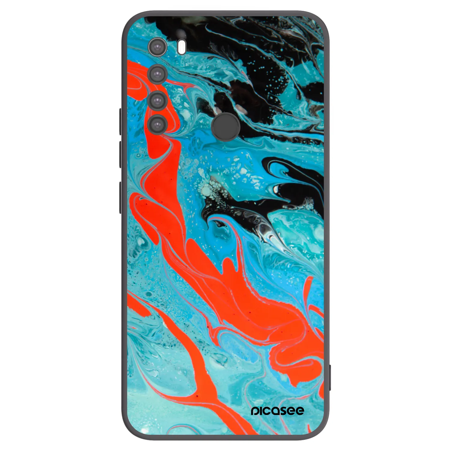 Picasee Xiaomi Redmi Note 8 Hülle - Schwarzes Silikon - Blue Magma