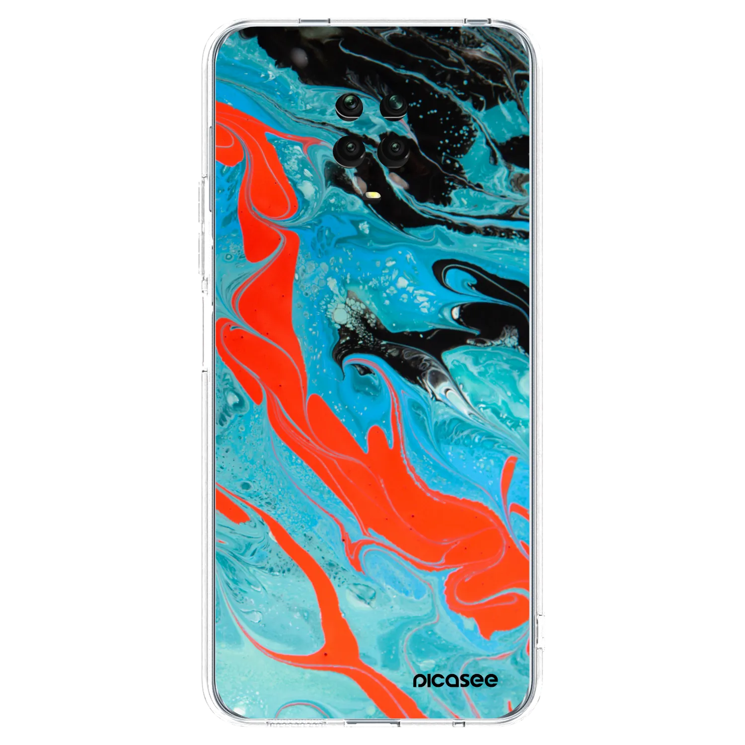 Picasee Xiaomi Redmi Note 9 Pro Hülle - Transparentes Silikon - Blue Magma