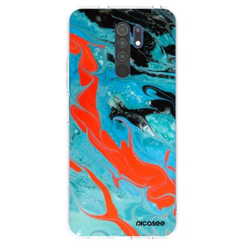Picasee Xiaomi Redmi 9 Hülle - Transparentes Silikon - Blue Magma