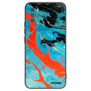 Picasee Xiaomi Poco M3 Hülle - Schwarzes Silikon - Blue Magma