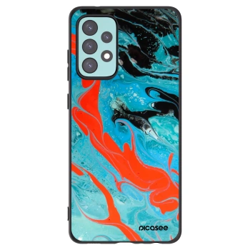 Picasee Samsung Galaxy A72 A725F Hülle - Schwarzes Silikon - Blue Magma