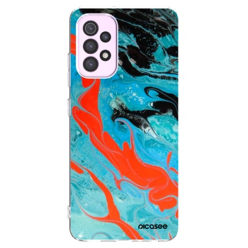 Picasee Samsung Galaxy A32 5G A326B Hülle - Transparentes Silikon - Blue Magma