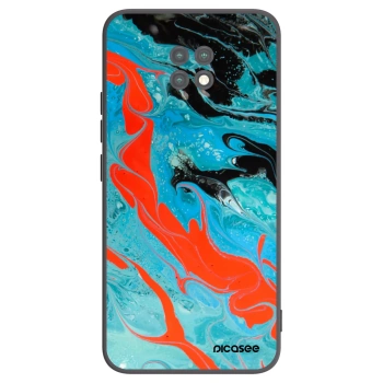 Picasee Xiaomi Redmi Note 9T Hülle - Schwarzes Silikon - Blue Magma